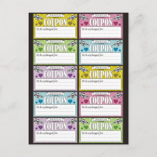 Von mir zu deinen Coupons Postkarte