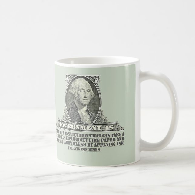 Von Mises auf Papiergeld Tasse (Rechts)