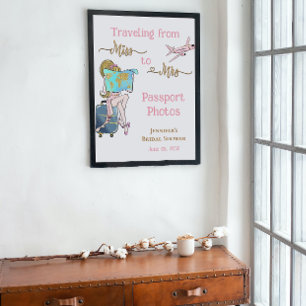 Von Miss zu Brautparty Journey Foto Sign Poster