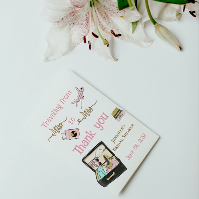 Von Miss zu Brautparty Journey Vielen Dank Postkarte (Von Creator hochgeladen)