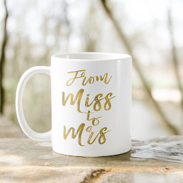 Von Miss zu Brautparty Party Gold Foil Kaffeetasse