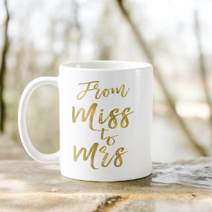 Von Miss zu Brautparty Party Gold Foil Kaffeetasse