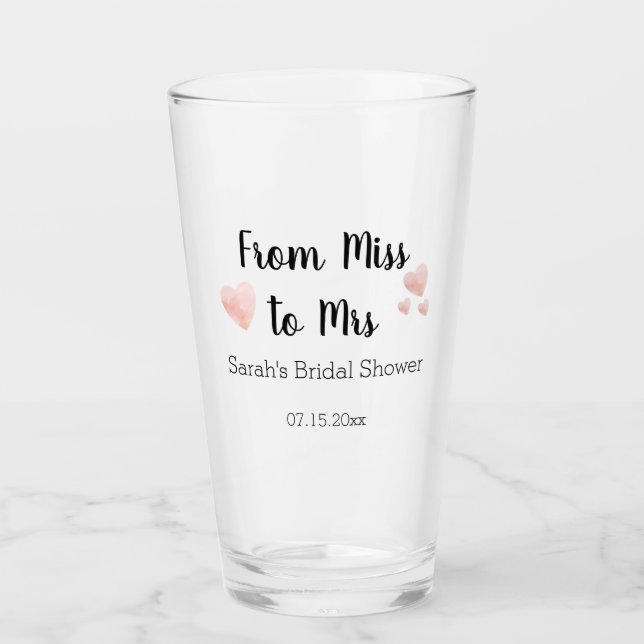 Von Miss zu Brautparty Tumbler (Vorderseite)