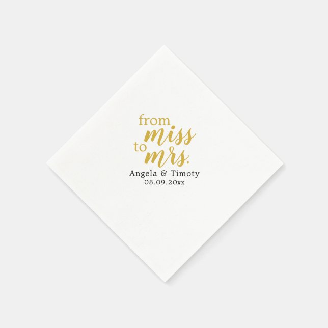 Von Miss zu Frau Hochzeit Serviette (Ecke)