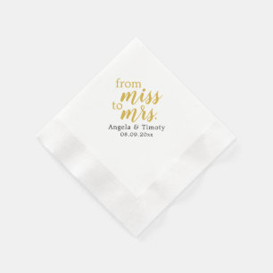 Von Miss zu Frau Hochzeit Serviette