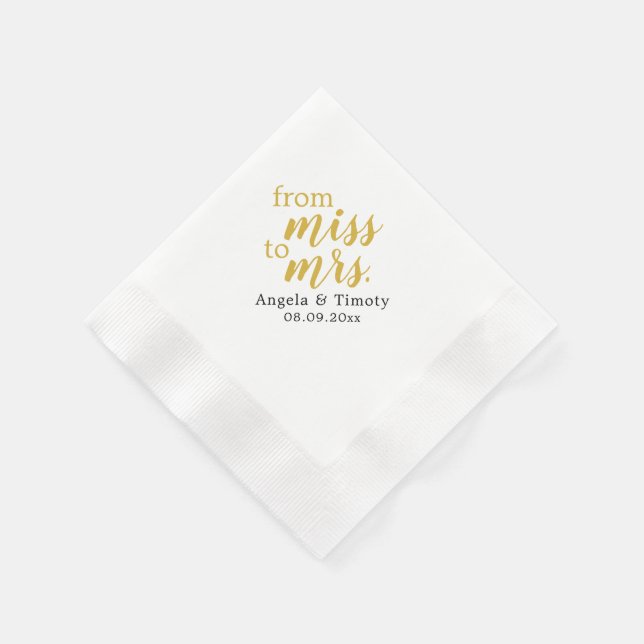 Von Miss zu Frau Hochzeit Serviette (Ecke)