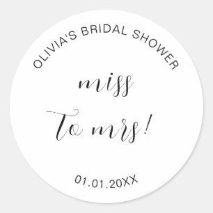 Von Miss zu Mrs. Brautparty Vielen Dank Popcorn Runder Aufkleber