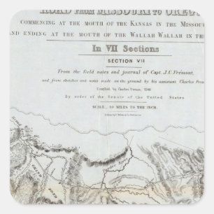 Von Missouri nach Oregon Quadratischer Aufkleber