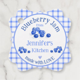 Von NAME Küche mit Liebe Blaubeer Blau Karo Geschenkanhänger