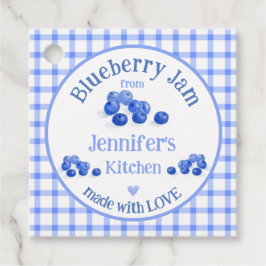 Von NAME Küche mit Liebe Blaubeere Blau Kariert Geschenkanhänger