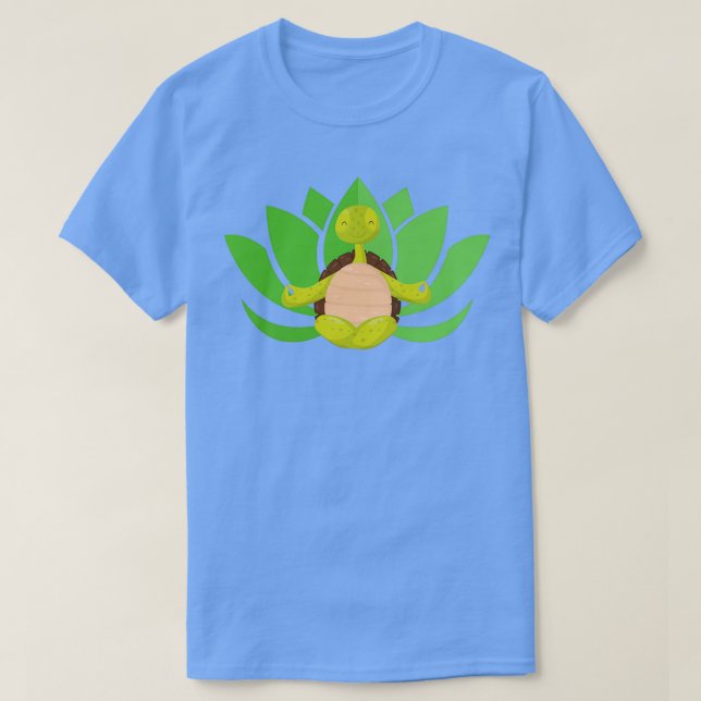 von Niedlichen Yoga Turtle Doing Yoga T-Shirt (Design vorne)
