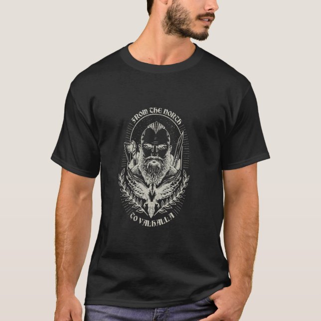 Von Norden nach Valhalla, Norse Viking Valhalla T-Shirt (Vorderseite)