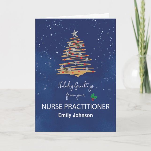 Von Nurse Practitioner Weihnachtsbaum Individuelle Karte (Vorderseite)