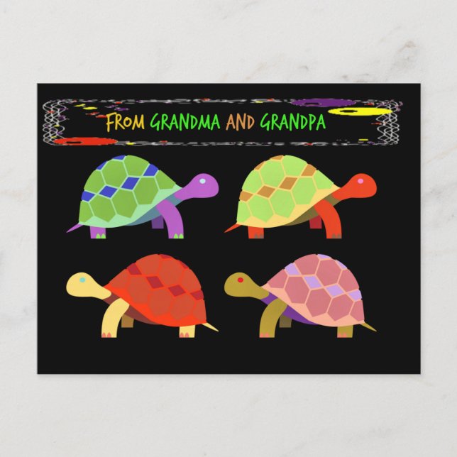 Von Oma und Opa, nur für Enkel Postkarte (Vorderseite)