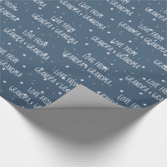 Von Oma White Stars Wrapping Paper Geschenkpapier (Ecke)