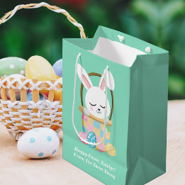 Von Ostern Niedliche Pastel Grün Kinder Geschenk Mittlere Geschenktüte