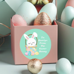 Von Ostern Niedliche Pastel Grün Kinder Geschenk Runder Aufkleber