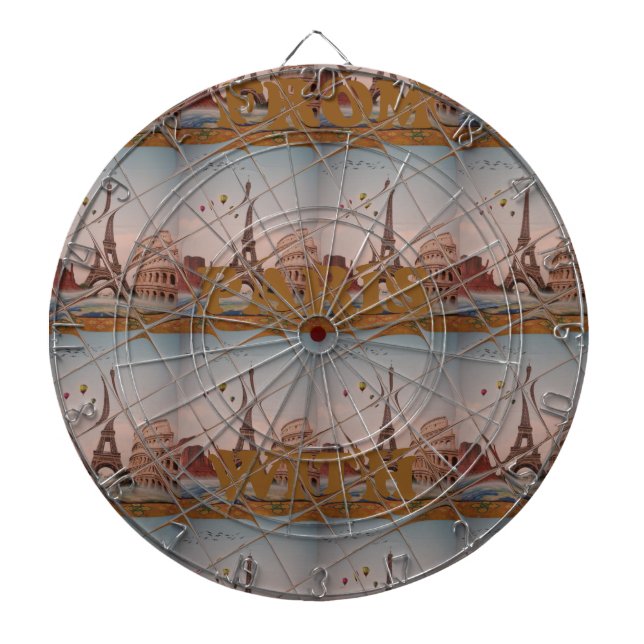 Von Paris mit Liebe blauen Himmelsfarben Dartscheibe (vorne)