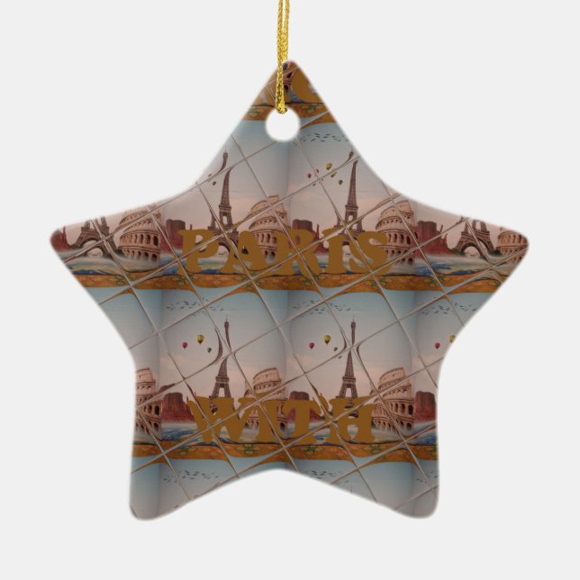 Von Paris mit Liebe blauen Himmelsfarben Keramikornament (Vorne)