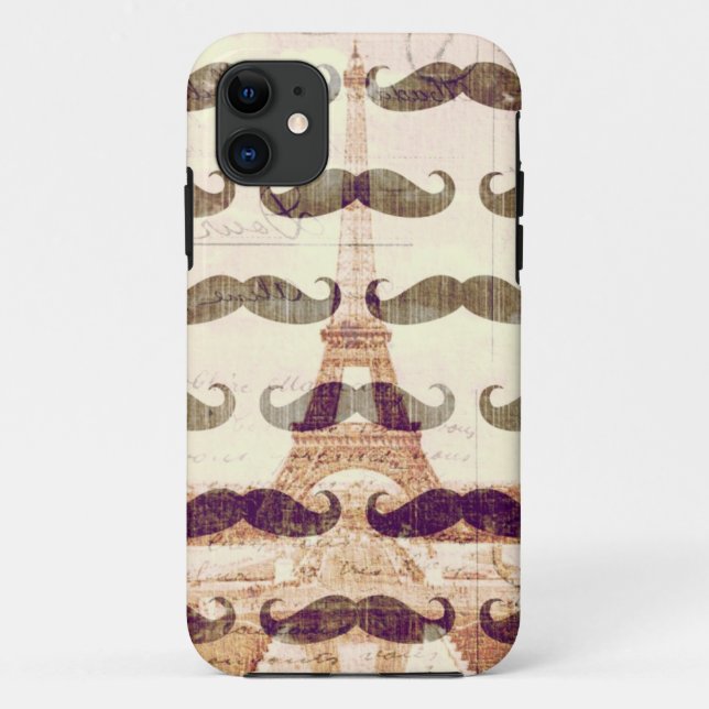 Von Paris mit Schnurrbart Case-Mate iPhone Hülle (Rückseite)