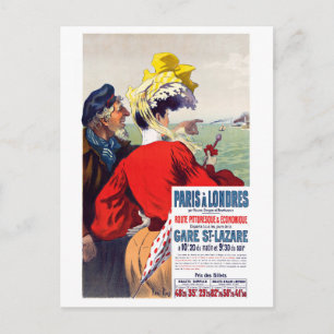 Von Paris nach London Postkarte