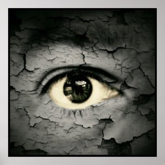 Von Peeling umgebenes menschliches Auge Poster