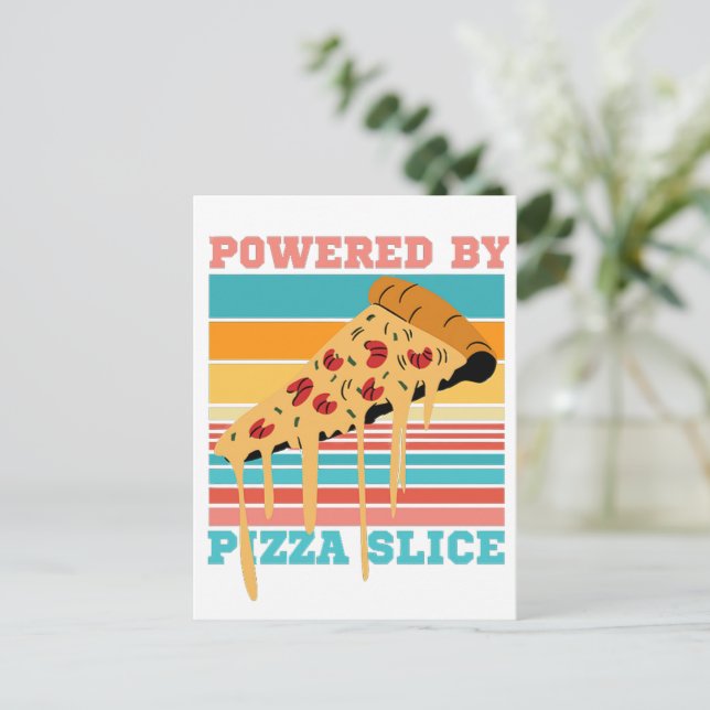 VON PIZZA SLICE BEFUGT - PIZZA LOVER POSTKARTE (Stehend Vorderseite)