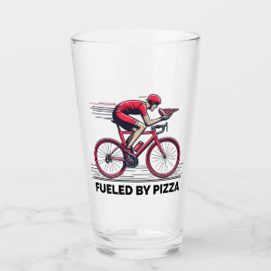 Von Pizzagyklist gespeist Glas