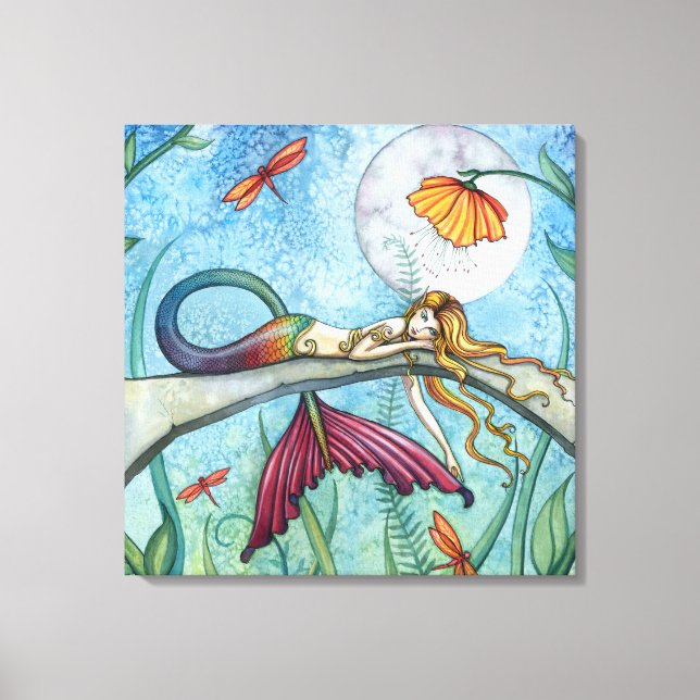 Von Pond Mermaid Art von Molly Harrison Leinwanddruck (Vorderseite)