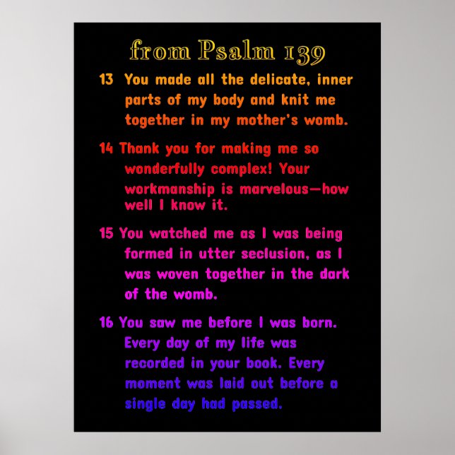 von Psalm 139 Poster (Vorne)