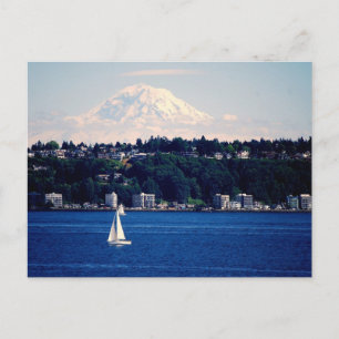 Von Puget Sound aus gesehen Mount Rainier Postkarte