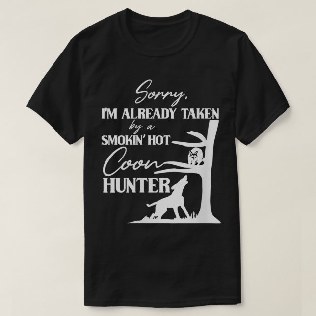 Von rauchenden Hot Coon Hunter Funny Racc eingenom T-Shirt (Design vorne)