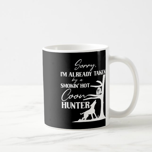 Von Raucher Hot Coon Hunter Funny Raccoon Hun eing Kaffeetasse (Rechts)