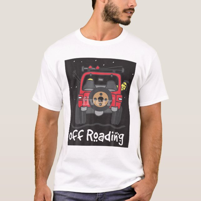 Von Roading mit Hund Road Trip T Shirt (Vorderseite)