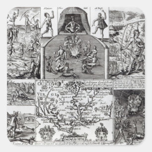 von Robert Vaughan eingegraben Quadratischer Aufkleber