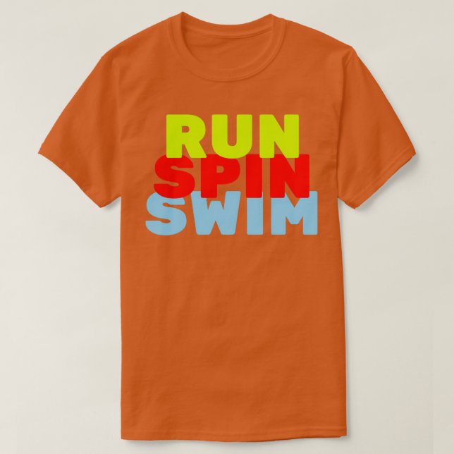von Run-Spin-Schwimmtriathleten T-Shirt (Design vorne)