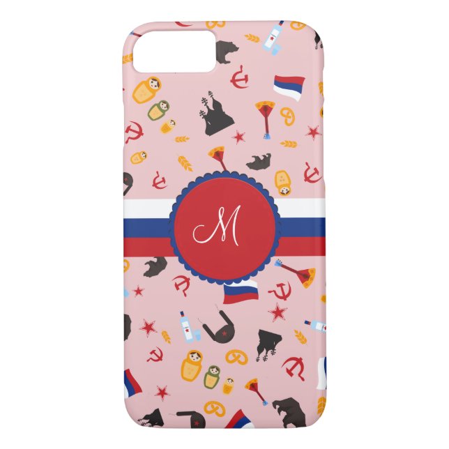 Von Russland mit Liebes-Russe-Monogramm Case-Mate iPhone Hülle (Rückseite)