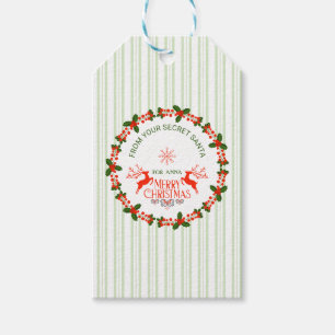 von Santa-Aufklebern Geschenkanhänger