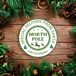 von Santa-Aufklebern Nordpol Runder Aufkleber