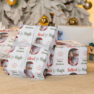 Von Santa Believe in Magic abgerundete Raute Foto Geschenkpapier