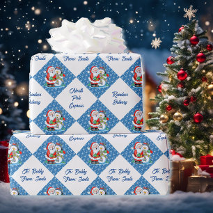 Von Santa Claus personalisieren Name Weihnachtssch Geschenkpapier