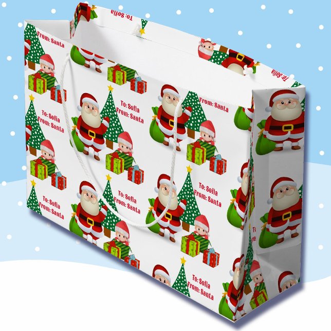 Von Santa Claus personalize Name Elf Große Geschenktüte (Von Creator hochgeladen)