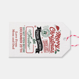 Von Santa genehmigte Nice List Geschenkanhänger
