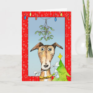 Von Santa - Greyhound Weihnachtskarte (a513) Feiertagskarte