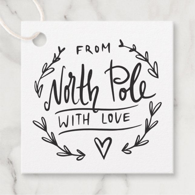 Von Santa mit Liebe North Pole Geschenk Geschenkanhänger (Vorderseite)