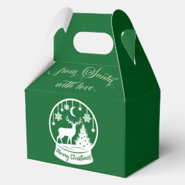 Von Santa mit Liebe Schneekugel Hirsch Geschenkschachtel