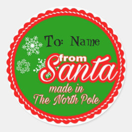 Von Santa Personalisiert Runder Aufkleber