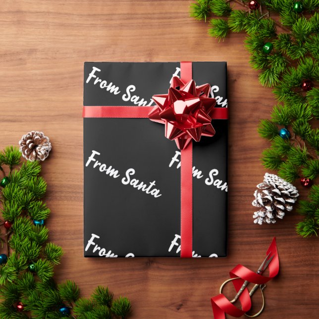Von Santa Schwarzes Geschenkpapier (Feiertagsgeschenk)