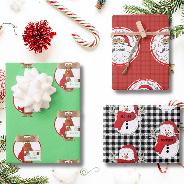 Von Santa Special Delivery Snowman Rentier Geschenkpapier Set (Von Creator hochgeladen)