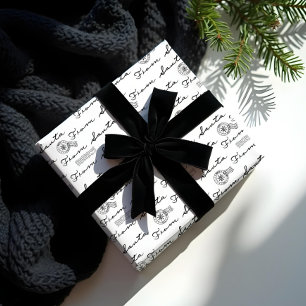 Von Santa Vintag Postage Mail Parcel White Geschenkpapier